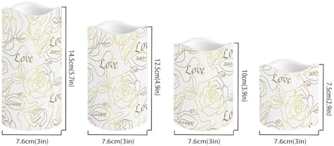 Rose Love Pillar Candles Battery Operated Color Changing Flameless Candles with Remote Timer LED Candles with Flickering Flame Indoor Outdoor Home Table Wedding Decor Set of 4 - Image 2