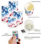 The Stars and Stripes Flameless Candle with Remote Control Electric LED Pillar Candle Timer Color Changing Long Lasting Pack of 4 Battery Candles Patriotic Decoration - Image 3