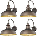 4 Pack Outdoor Wall Lights, Farmhouse Barn Light, Oil Rubbed Bronze by bestshared