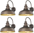 4 Pack Outdoor Wall Lights, Farmhouse Barn Light, Oil Rubbed Bronze by bestshared