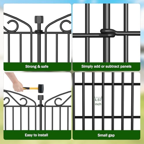 5 Panel No Dig Decorative Garden Fence 48" H x 11.4'L for Dogs Outdoor - Image 4