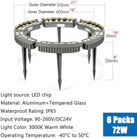 Low Voltage Landscape Uplights, Outdoor Waterproof Tree Ring Lights - Image 2