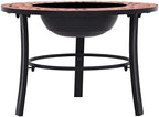 26.8 Inch Mosaic Fire Pit Table for Garden, Terracotta Ceramic Fireplace Bowl with Steel Stand, Outdoor Patio Heater for Backyard Camping BBQ - Image 2