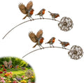 Metal Bird Garden Stake Outdoor Yard Art, Decorative Garden Stake with Bird, Butterfly, Hummingbird and Ghost Designs, Rustic Lawn Ornament for Flower Bed, Patio, Planter, Backyard Decor Gift，Bird*2 by Unknown