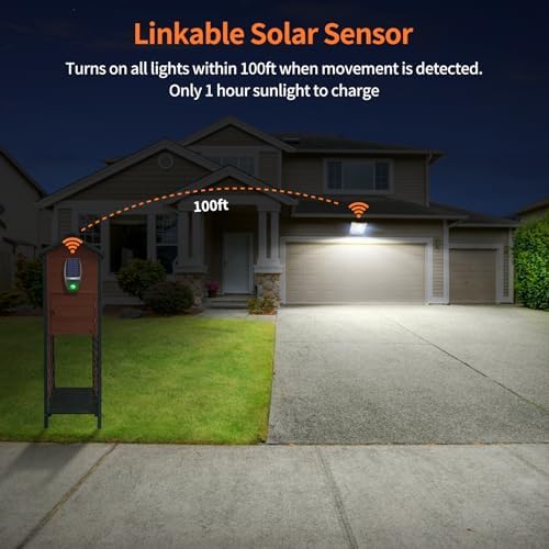 intelamp Solar Flood Lights Outdoor Waterproof, 20000mAh 4000LM Linkable - Image 6