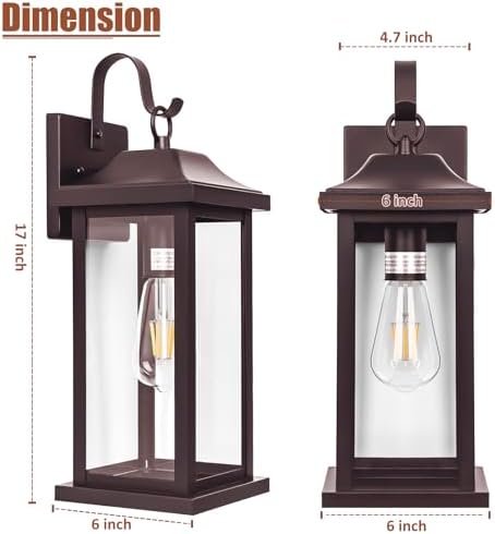 2-Pack Large Bronze Outdoor Light Fixtures for House - Image 6
