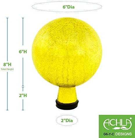 Achla Designs G6-Y-C, Lemon Drop 6-Inch Crackle Gazing Globe Ball, 6 - Image 2