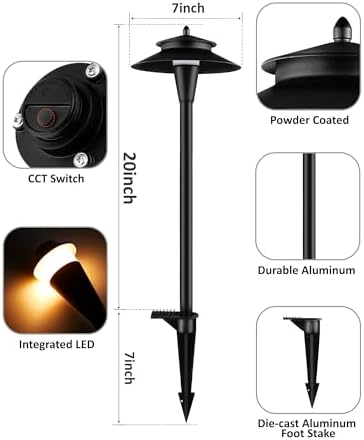 Outdoor Wired Pathway Lights Low Voltage for Yard Area Lighting - Image 6