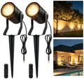 LED Landscape Spotlights 2 Pack 12V Low Voltage Outdoor Up Lighting by HOME