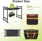 Garden Kneeler and Seat with Umbrella,Heavy Duty Gardening Bench and Stool - Image 2