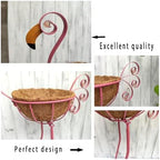 COOZZYHOUR Metal Flamingo Planter with Basket -Garden Bird Planters for Outdoor Indoor Lawn,Yard,Porch,Patio, Garden Decorations（Set of 2） - Image 5