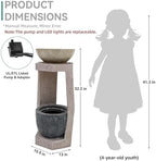 32" Geometric Outdoor Fountain with Birdfeeder - Image 2