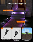 4 Pack 3.94" Multicolor Solar Powered Cracked Glass Ball Lights - Image 5