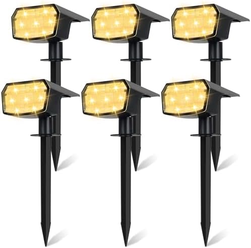 6-Pack Solar Spot Lights Outdoor Waterproof,Landscape Spotlight Warm White by Sucolite