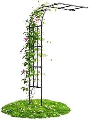 Half Side Garden Arch Trellis for Climbing Plants Outdoor,4FT×8.5FT by PlusYard
