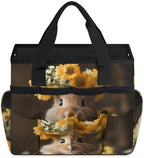 Funny Rabbit Garden Tool Bag Organizer Heavy Duty Floral Rabbit Gardening Tote Bag with 10 Pockets for Women Men Gardening Gifts - Image 3