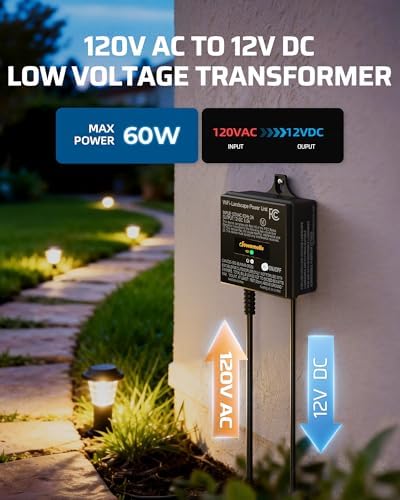 DEWENWILS 60W WiFi Low Voltage Transformer, 120V AC to 12V DC - Image 3