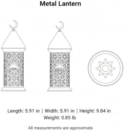 Hang or Display Moroccan-Style Metal Lantern with Gold Finish for Ambient Candle Lighting - Image 7