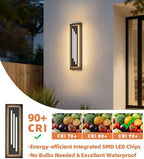 15.7'' LED Outdoor Wall Lights Modern Black Indoor Wall Sconce Lighting - Image 6