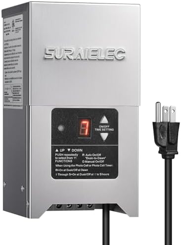 SURAIELEC 300W Outdoor Light Transformer with Photocell Sensor, ETL Listed by SURAIELEC