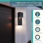 Tarentlight Dusk to Dawn Outdoor Wall Lights 2 Packs,Modern Minimalist Outdoor Fixture Wall Mount,Anti-Rust Sturdy & Sleek Outside Lights for House Porch Garage Patio,3000K 17W Integrated LED - Image 4