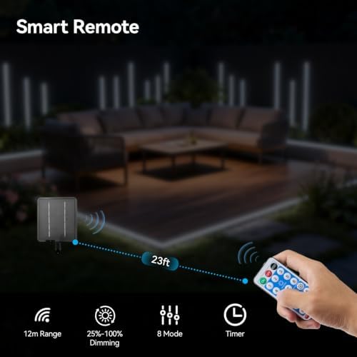 Solar LED Strip Lights Outdoor 6000K White 32.8 FT for Step, Pool, Deck - Image 3