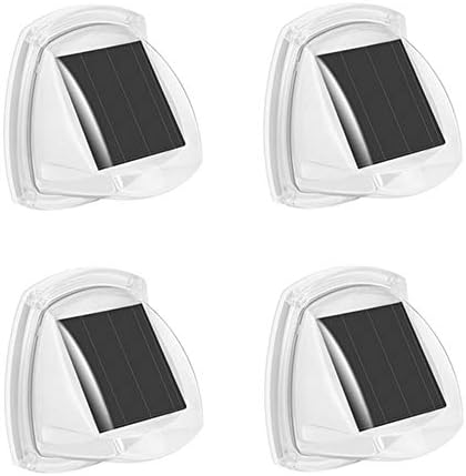 Solar Fence Lights Outdoor 8 LED Solar Powered Garden Wall Lights Outdoor Warterproof Landscape Path Lights for Garden Lawn Yard Patio Deck Pathway Driveway Walkway,4 Pack,Warm White by KJingKeLai