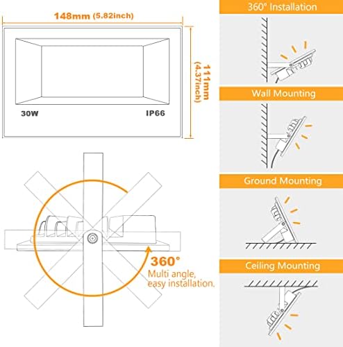 MELPO LED Flood Light Outdoor 30W, 300W Equivalent RGB Landscape Lighting - Image 7
