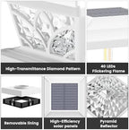 SIEDiNLAR Flickering Flame Solar Post Cap Lights 4 Modes 4 Pack (White) - Image 4