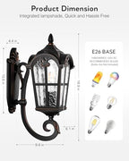 VIANIS Outdoor Lights for Porch, Black Dusk to Dawn Outside Lighting - Image 6