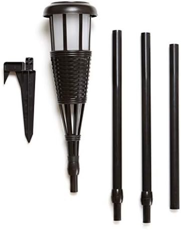 Newhouse Lighting FLTORCH4-B Solar-Powered Flickering Flame Outdoor Island Torches, 4-Pack, Dark Chocolate,Black - Image 2