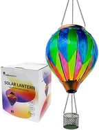 Colorful Glass Solar Hot Air Balloon Lantern, Hanging Garden Light by Balloontern