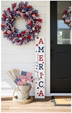 Calloway Mills 118824707 God Bless America White Porch leaner, 47" x 7.25" - Image 3