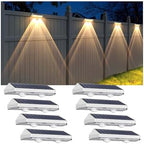 Solar Fence Lights Outdoor - 2700/4000/6000K 3 Modes, IP65 Waterproof Fence Solar Lights Outdoor, Fence Light Solar Powered for patio decor/Railing/Step and Wall - Unique Housewarming Gifts（8 Pack) by LIANGLOME