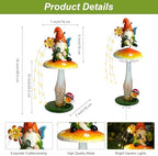 HONGLAND Solar Garden Gnome Figurine, Waterproof Outdoor Mushroom Decor with Solar Outdoor Lights for Yard, Patio, Lawn Ornaments, Ideal Gifts for Mom Grandma Women, Housewarming Gifts-16.5" - Image 5