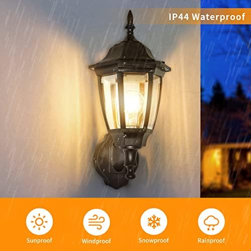 FUDESY Outdoor Wall Lantern, Exterior Wall Sconce Light Fixture, Black - Image 3