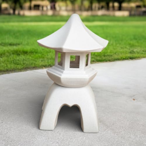 OLOMA Zen Stone Lantern Garden Statue Concrete Japanese Pagoda Sculpture Handmade Outdoor Cement Decor Yard Patio Lawn Walkway Meditation Landscaping Accent Lighplace Garden Accent by OLOMA