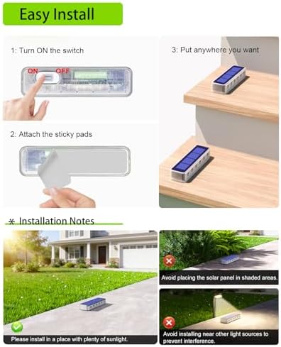 DetarZinLED Blue Solar Step Lights, 12 LEDs 2-Sided Glow, IP68, 6 Pack - Image 6