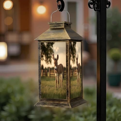 Solar Lantern Outdoor Waterproof Mother Baby Donkey Together Garden Decor LED Hanging Solar Lights Tabletop Lamp Gifts for Women Mom Outside Yard Patio Porch by DERUINVAIO