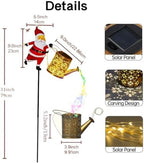 Christmas Santa Solar Kettle Lights Garden Lawn Decorative Lights, Outdoor Waterproof Santa Watering Can, Claus Stake Light for Patio Lawn Xmas Holiday Decor, Courtyard, Pond, Walkway (2PCS Color) - Image 7