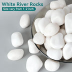 15 lbs White Rocks for Landscaping, 1-2Inch River Rocks for Plants - Image 2