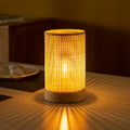 LUSHARBOR Rattan Lamp, Battery Operated Table Lamp with Timer Boho by LUSHARBOR