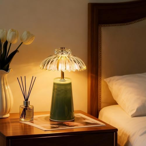 MJ PREMIER Battery Operated Lamp, Small Cordless Lamp with Timer, Green - Image 4