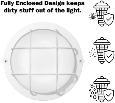 GRUENLICH LED Bulkhead Light, 8" Round Aluminum, 5000K, White, 1 Pack - Image 5