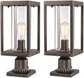 Beionxii Outdoor Post Lights, 20In Post Lantern with Pier Mount Base,Bronze by Beionxii