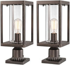Beionxii Outdoor Post Lights, 20In Post Lantern with Pier Mount Base,Bronze by Beionxii