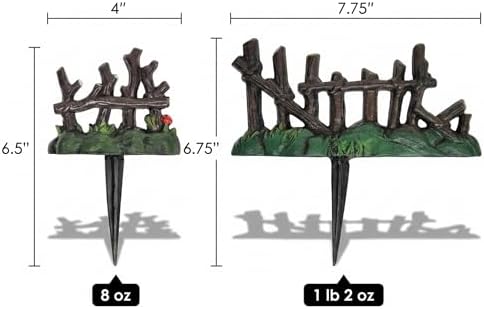 Lulu Decor, 100% Cast Iron Fairy Garden Fence Garden Decor Fairy Garden Accessories (4 Pc) - Image 2