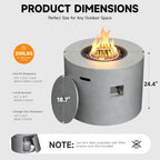 HOTEAGLE 32" Propane Fire Pit Table Round, 50000 BTU Powerful Gas Firepit Table, CSA Certified, Ideal Outdoor Fire Pit for Dining, Party in Patio, Garden, Yard - Image 2
