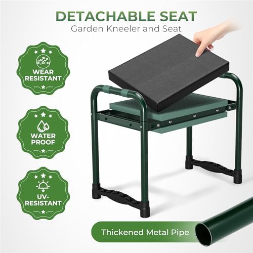 Walensee Garden Kneeler and Seat, with Wider Soft Kneeling Pad & Tool Pouch - Image 5