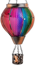 Hot Air Balloon Solar Lantern, Rainbow Glass Solar Light, Garden Decor by Larekook